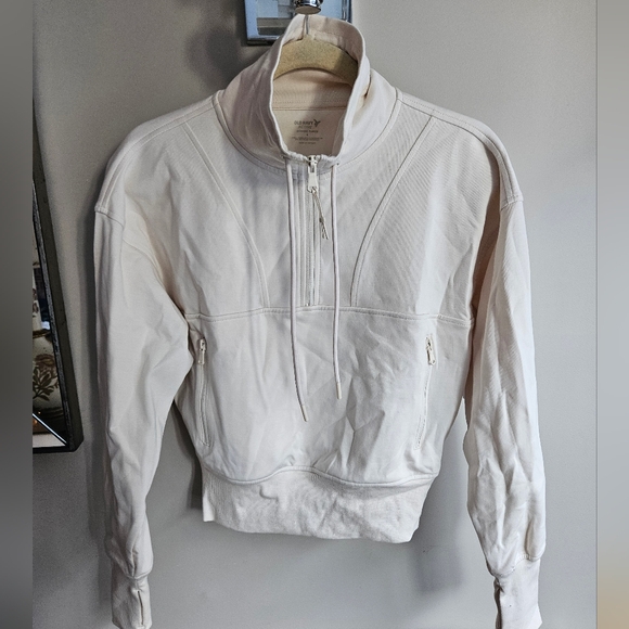 NWT Old Navy Dynamic Fleece Half-Zip Sweatshirt Cream And Sweatpants Set - Picture 5 of 11